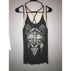 Grey Tribal/Astrology Print Tank Top from Papaya